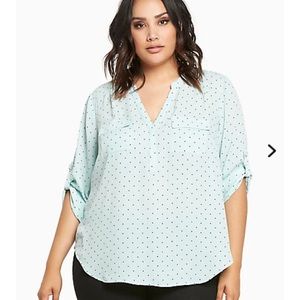 Torrid Mint Green Polka Dot Georgette